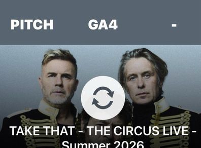 take that front pitch standing tickets