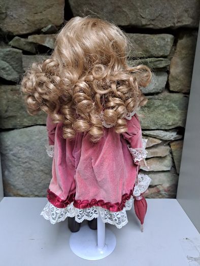 Porcelain Doll Vintage Dress & Parasol