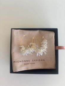 Mignonne Gavigan Gold With Pearl Mini Lolita Hoops