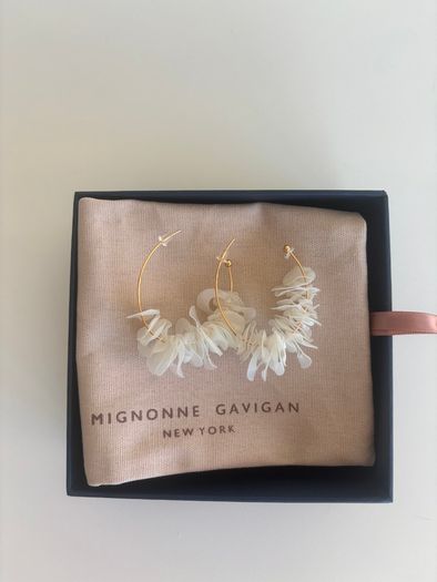 Mignonne Gavigan Gold With Pearl Mini Lolita Hoops