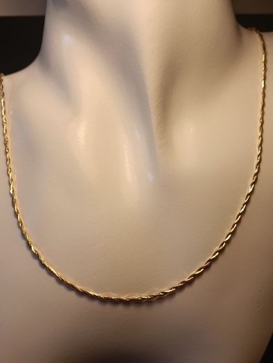 18ct Gold Plated Sterling Silver Italian Fine Twist link Chain