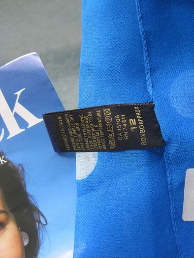 Vintage Brand New "Tie Rack" Polka Dot Blue Scarf with Instruction Leaflet.