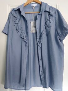 blouse, blue, Warehouse, size 16 brand new