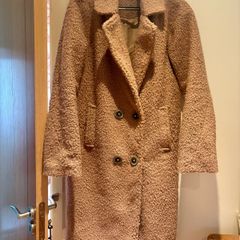 Missguided beige boucle teddy coat