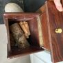 Wooden and brass fireplace fuel  storage box Image 2