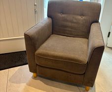 Grey fabric armchair