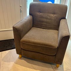 Grey fabric armchair