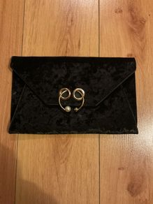 Black velvet Clutch bag