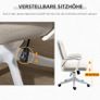 Office Chair Desk Chair Home Office Chair with Rocking Function Backrest Height Adjustable Thickly Padded Ergonomic 360 Swivel Wheels Polyester Nylon PP Beige+White 62x69x92-100 cm Image 3