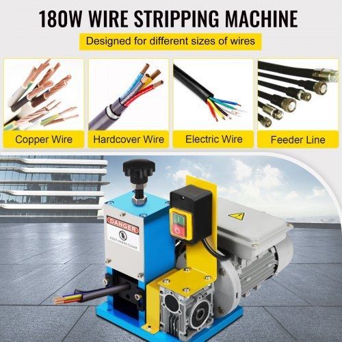 Electric Wire Stripping Machine Portable Powered 1/4HP Cable Stripper Tool 220v