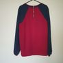 hilfiger blouse long sleeve size 8 black and burgundy zip at back Image 2