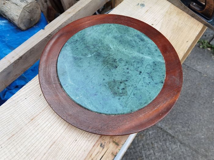 Mahagony Board with Marble Inlay