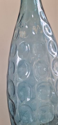 Large hand made aqua blue vase.