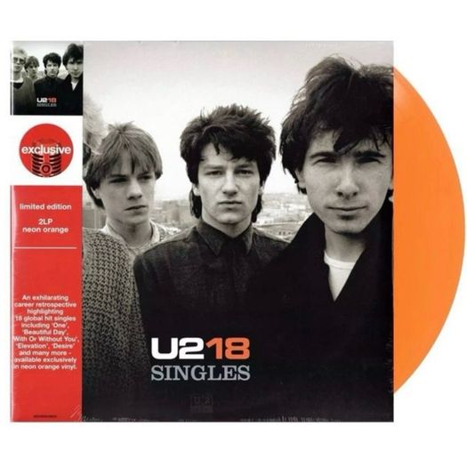 U2 18 Singles 2LP Neon Orange Vinyl  ( NEW / Sealed )