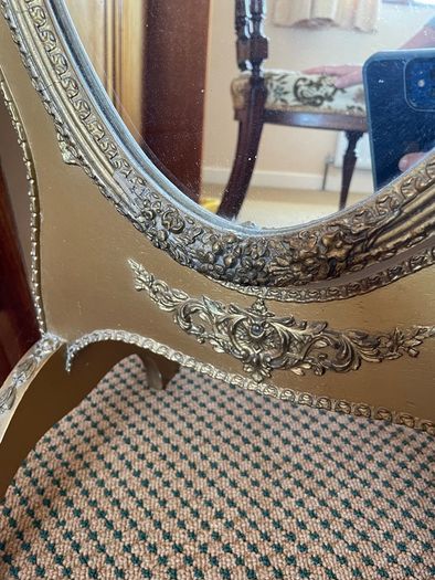 Late 19th-century oval cheval free-standing dressing mirror.