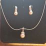 Vintage Zirconia Pearl Set of Necklace and Earrings Image 2