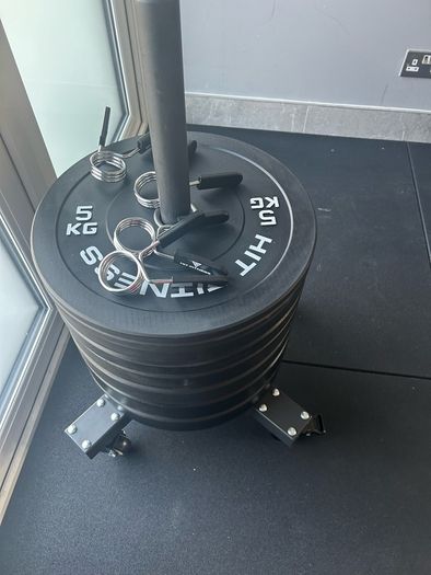 Olympic Bumper Plates 100kg Set and Storage Trolley