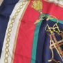 RICHEL (Paris) Red and Navy "Riding Gear" 100% Silk Scarf - Valued at 455euro Image 5