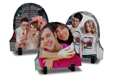 Personalised Photo Slate Door shape, size 30 x 30cm. Photo Rock Slate