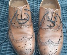 Mens Office leather punched shoes