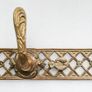 Monumental 11" Vintage Baroque Lattice Cast Brass Door Handle Image 2