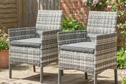 Set of 2 Rattan Garden Chairs with Cushions