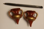 Two Small Vase Ornaments - Brown n Gold - Read Carefully - #