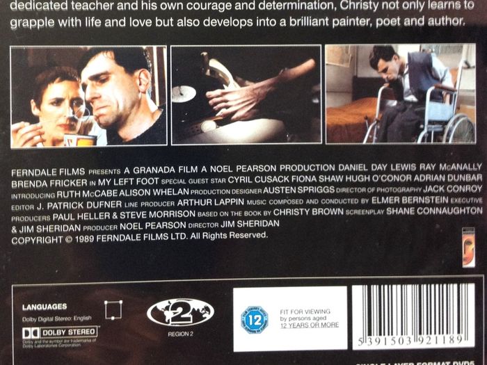 My Left Foot (Jim Sheridan Film)[1989] Daniel Day-Lewis, Brenda Fricker, Hugh O'Conor, Fiona Shaw, Cyril Cusack & Ray McAnally [1xDVD Movie] Academy Award Winner