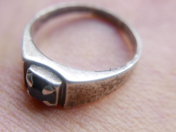 Antique Sterling Silver 925 Sapphire Ring
