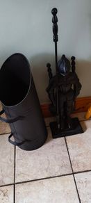 Heavy Duty Cast Iron -Black Knight- Companion Set With BLACK COAL HOD.
