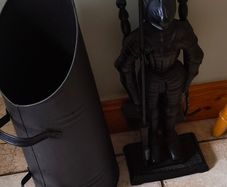 Heavy Duty Cast Iron -Black Knight- Companion Set With BLACK COAL HOD.