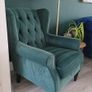 Sherlock Bottle Green Velvet Next Armchair Image 3