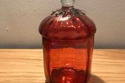 Antique Victorian Hand Blown Cranberry Glass Jar