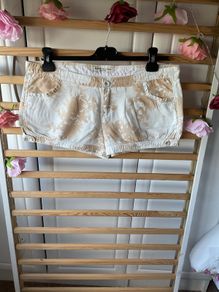 shorts Abercrombie & fitch us8 uk 12 white & beige cotton/ linen low rise shorts