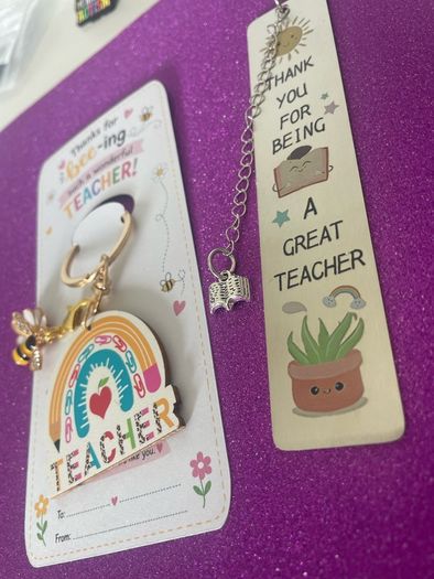 Teacher Gift / End of Term / End of Year Gift Set / Keyring & Bookmark