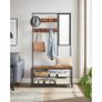 Coat Rack with mirror Coat Stand Modern Oak White Image 7
