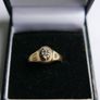 Vintage 14K White Yellow Gold  Diamond Wedding Engagement  Ring size P1/2 - 3,6g Image 2