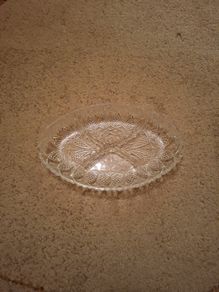 Oval Cut Glass Serving Dish