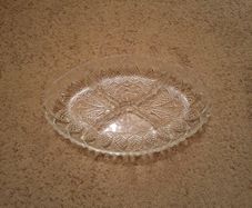Oval Cut Glass Serving Dish