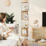 New 5-Tier Corner Shelf, Bookshelf with Polyrattan Sides (Black or Beige) FREE P&P Image 8