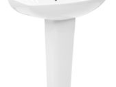 Freestanding Basin with Pedestal Ceramic White 650x520x200 mm