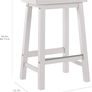 Basics Set of 2 Solid Wood Kitchen Counter Short Bar Stool, Dining Chair, Easy Assembly, Modern, 61 cm Tall, White Image 3
