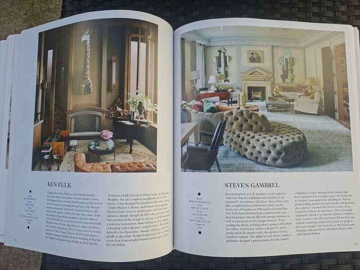 Large (447 pages) Hardcover Book Interiors: The Greatest Rooms of the Century (Merlot Red Velvet cover edition)