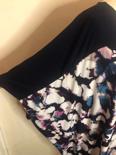 Nina Leonard navy/floral blouse (4XL)