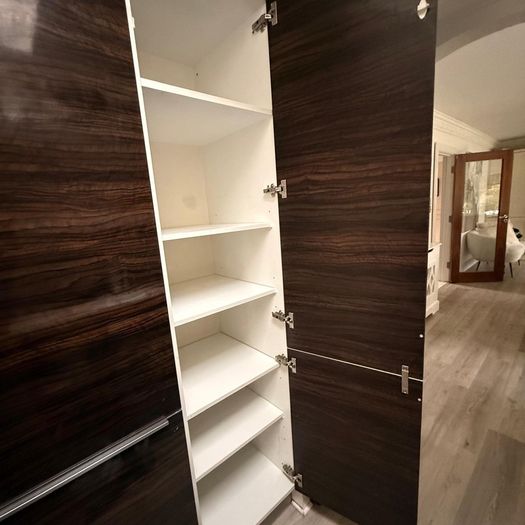 Luxury Dark Walnut High-Gloss Storage Cabinet