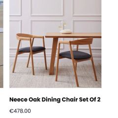 Oak Dining chairs x 4