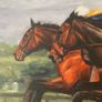 Ester Barrett Irish Artist Horse an Jockey in motion Oil on canvas 2000 signed Image 3