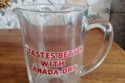 Vintage Canada Dry Glass Water Jug