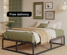 King Size Bed Frame 36cm High with Steel Slats Support