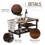 Industrial Coffee Table, Rectangular Sofa Table with Storage Shelves for Living Room, Bedroom, Office, Brown Image 4